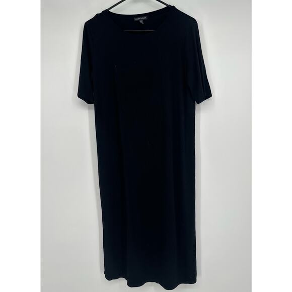 Eileen Fisher Viscose Jersey Crew Neck Dress - Picture 4 of 8